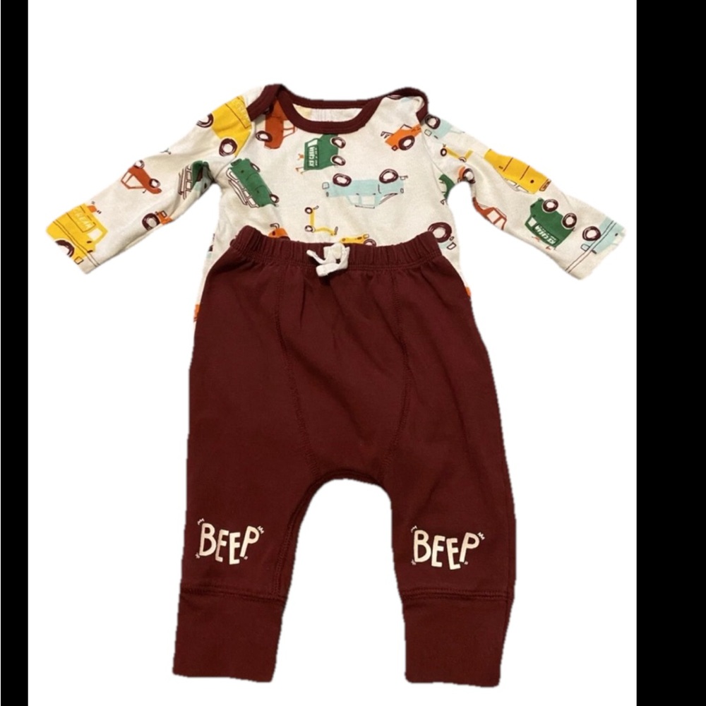 Cat & Jack Baby Boy 3-6 month cute Car Print Baby Outfit